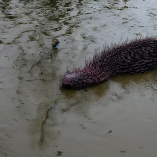 Image similar to a weird unidentified creature has been found in a flooded german town