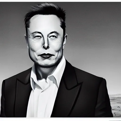 Prompt: elon musk standing on mars without space suit photorealistic facial details atmospheric hair in the style of Edward Hooper