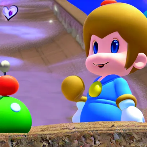 Image similar to yoshi as rosalina from super mario galaxy, in game screenshot, official nintendo