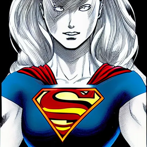 Prompt: a portrait of supergirl, by yusuke murata