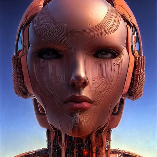 Image similar to a woman with a futuristic head and body, cyberpunk art by peter gric, cgsociety, computer art, future tech, sci - fi, futuristic