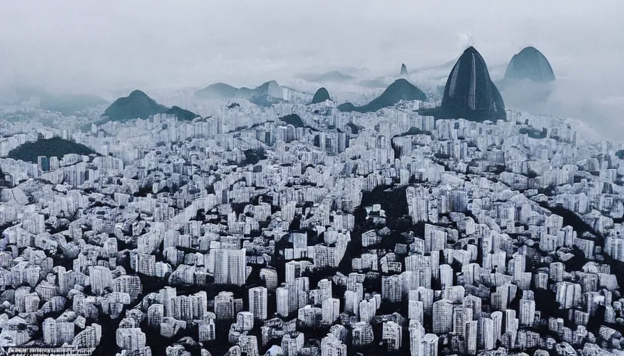 Prompt: the city of rio de janeiro covered in snow, 4 k, award winning photograph, beautiful, trending on instagram