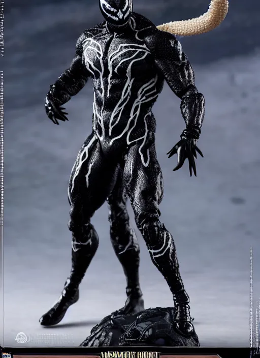 Image similar to a hot toys figure of venom, figurine, detailed product photo