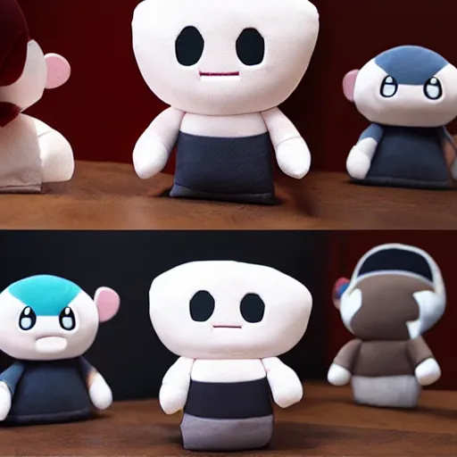 Prompt: a binding of isaac plush doll