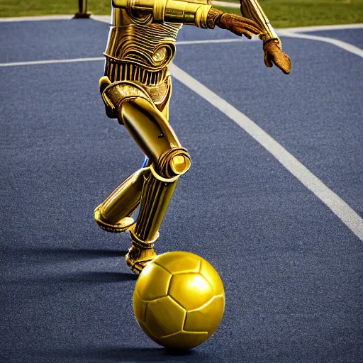 Image similar to c3po playing soccer