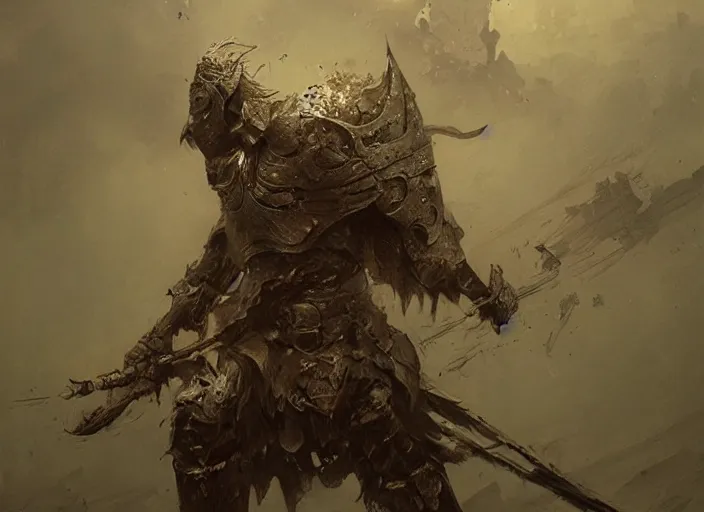 Image similar to warrior concept, beksinski, age of sigma art, ruan jia, dark soul armor concept