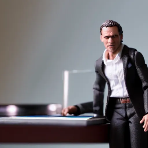 Prompt: CEO action figure, highly detailed, studio lighting