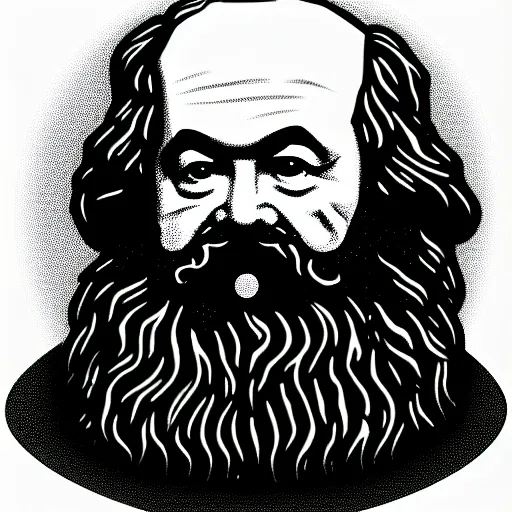Prompt: karl marx wizard pondering his orb, discord emoji, 2 d, flat, coherent, orthographic, transparent background, svg