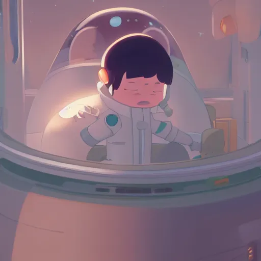 Prompt: baby harp seals as astronaut in space, year 2 3 0 0, atey ghailan, goro fujita, studio ghibli, rim light, sharp lighting, clear focus, very coherent,