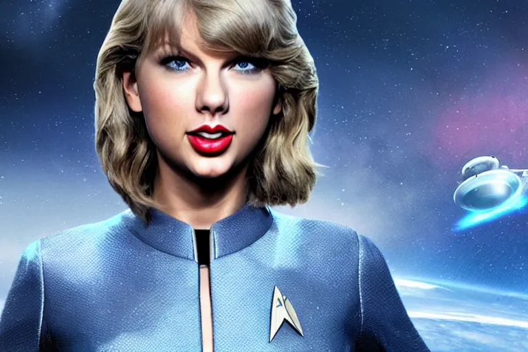 Prompt: Taylor Swift in Star Trek, 4K UHD image, octane render,