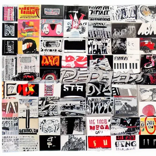 Image similar to !!!!!! sportscar!!!!!! made out of ( ( ( ( punk album art sleeves ) ) ) ), 3 5 mm film