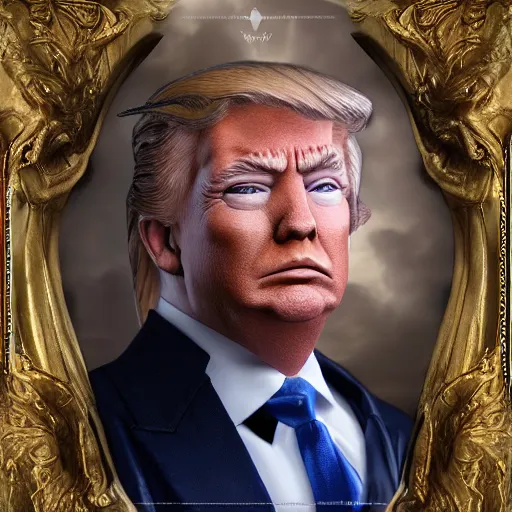 Prompt: a detailed fantasy character portrait of Donald Trump as a Centaur king of arts by lauri blank, artgerm, evelyn de morgan, 8K, 50mm lens