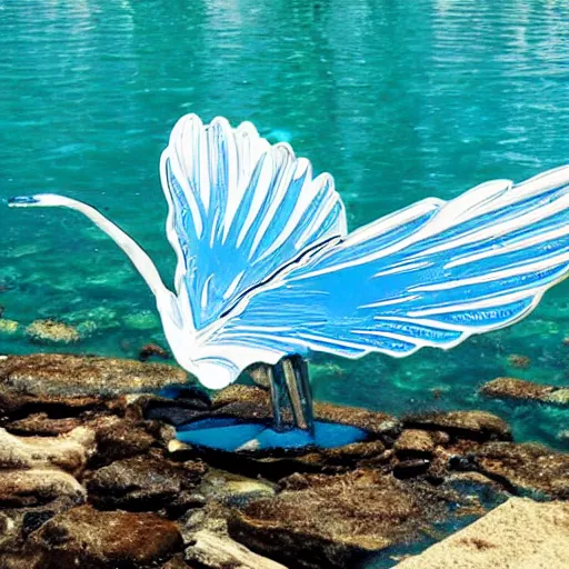 Prompt: wings made of water