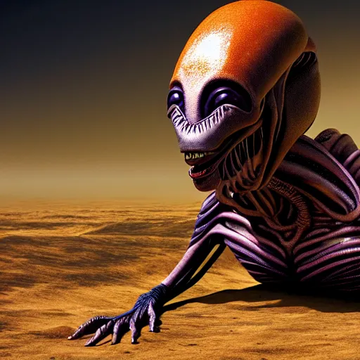 Prompt: a surreal concept art of an alien species, hyper realistic 8 k,