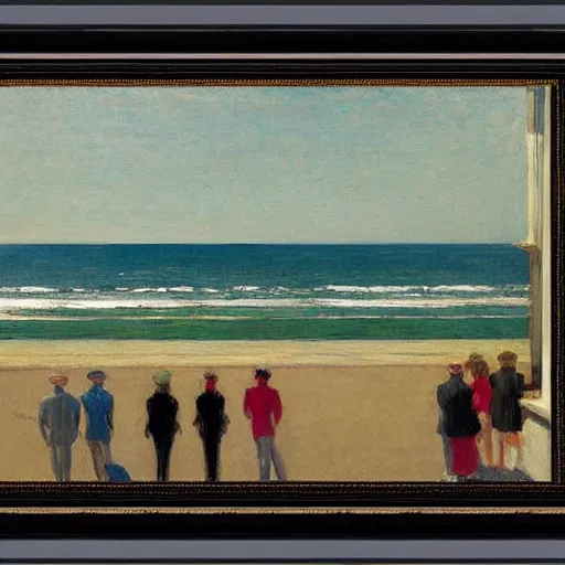 Image similar to Deauville beach by Edward hopper