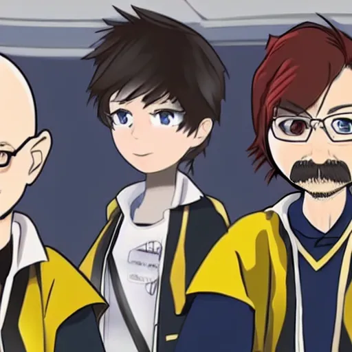 Prompt: Walter White as an anime protagonist