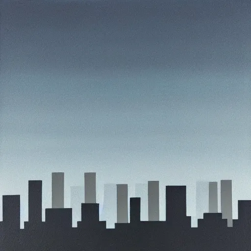 Image similar to Minimalist painting of a city