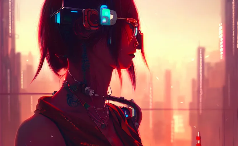 Prompt: cyberpunk india, anime, detailed art by wlop