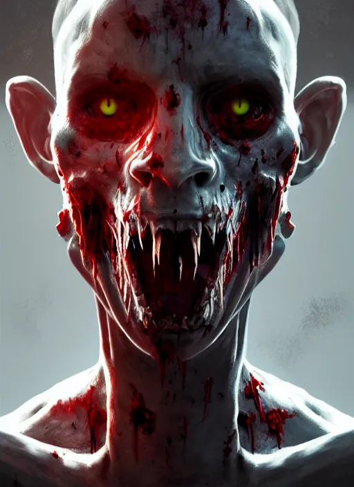 Image similar to symmetry!! portrait of zombie warrior, horror, highly detailed, unreal engine 5, 3 d render, concept art, smooth, sharp focus, art by greg rutkowski