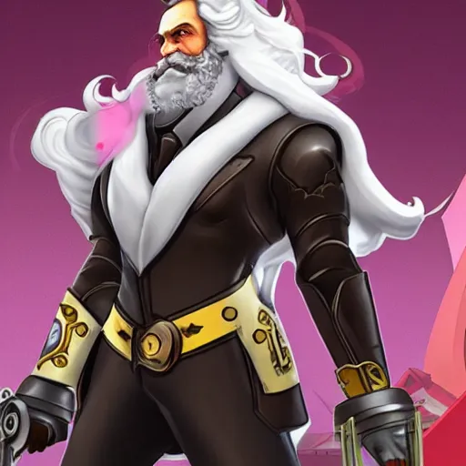 Prompt: karl marx as a character in overwatch