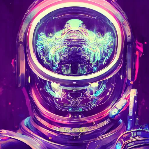 Image similar to portrait of a squid monster astronaut. full body portrait, intricate abstract. cyberpunk, intricate artwork. neon eyes, by Tooth Wu, wlop, beeple. octane render, trending on artstation, greg rutkowski very coherent symmetrical artwork. cinematic, hyper realism, high detail, octane render, 8k, minimalistic, hyperrealistic surrealism, award winning masterpiece with incredible details, a surreal vaporwave liminal space, highly detailed, trending on ArtStation