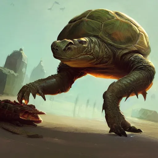 Image similar to snapping tortle by greg rutkowski