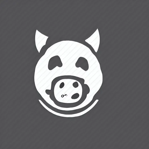 Image similar to clean, sharp, vectorized logo of a pig's head in an astronaut helmet, company logo, trending, icon, modern and minimalist