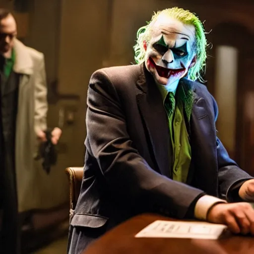 Prompt: stunning awe inspiring the joker played by bernie sanders movie still 8 k hdr atmospheric lighting