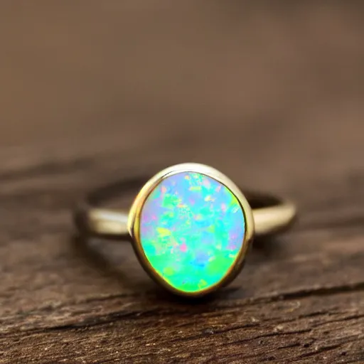 Prompt: product shot of a opal ring