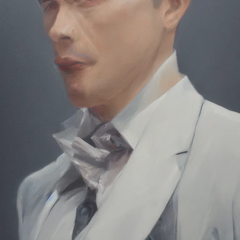 Prompt: portrait of cloud man in a suit, detailed painting, hd, hq, high resolution, high detail, 4 k, 8 k