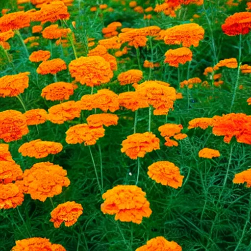 Prompt: Explosion of mexican marigold flowers