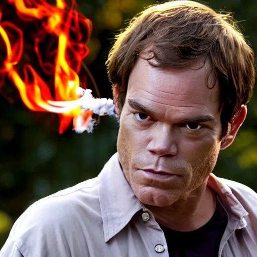 Prompt: Dexter Morgan smoking a blunt