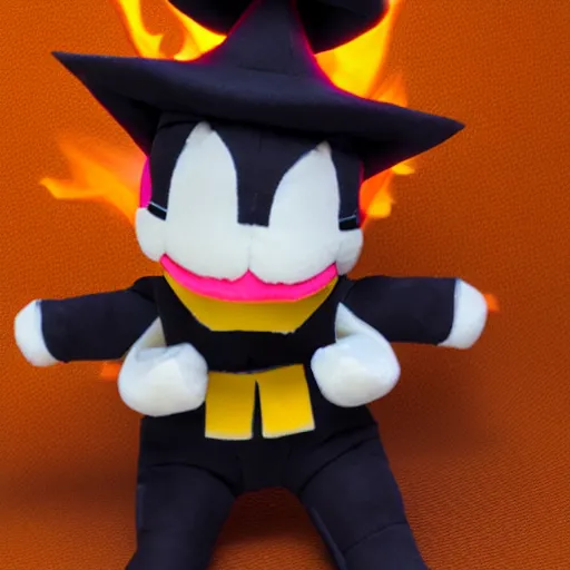 Prompt: cute fumo plush of a wizard student who accidentally set fire to an entire magical castle, stressed, fire, particle simulation, vray