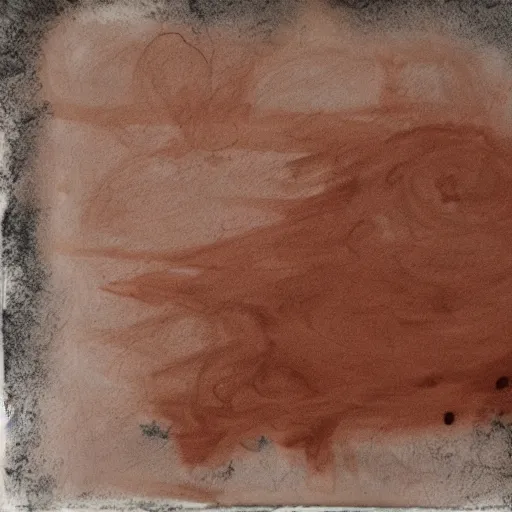 Image similar to give up on everything. you have achieved nothing. existence is meaningless. why continue? kilnfired terracotta smudged unclear charcoal drawing