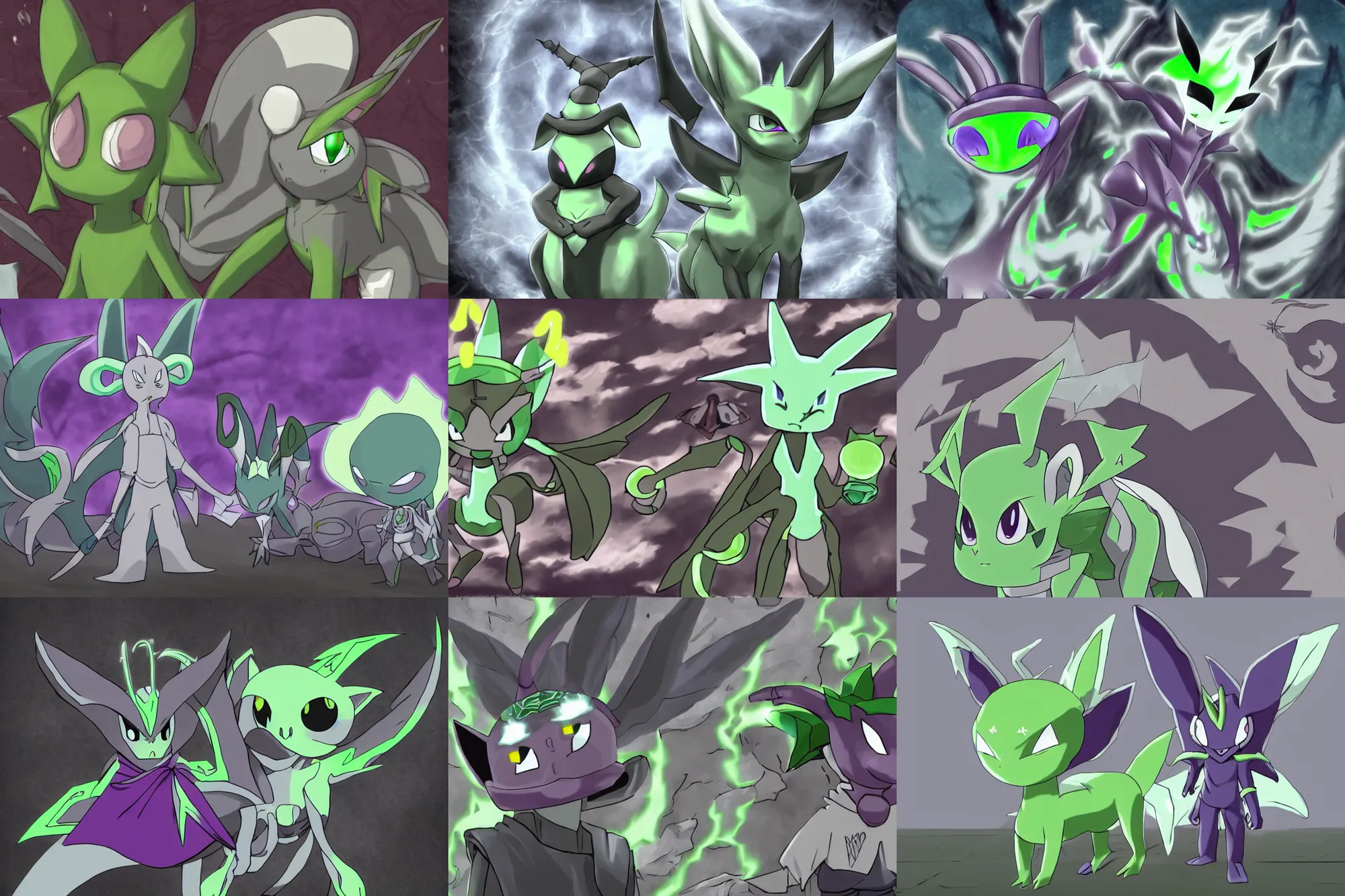 Prompt: grayscale low saturation video game elden clay celebi : espeons reprisal star valley resident evil mismagius oblivion mystery dungeon ultrahd resident eevee wearing bandanna fighting espeon, the old god wearing a witch hat pokemon final gamecube