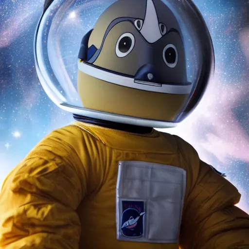 Prompt: A little duckling floating in space with an astronaut suit, 4k, photograph, photoreal, realistic, highly detailed, epic lighting, awar winning