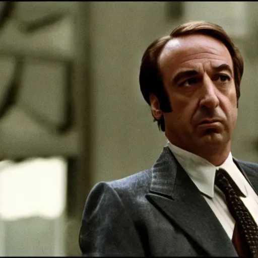 Prompt: A still of Saul Goodman in The Godfather (1972)