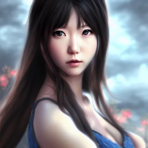 Prompt: Rinoa heartilly fantasy, hyper realistic, highly detailed, digital painting, artstation, illustration, concept art by hyung tae