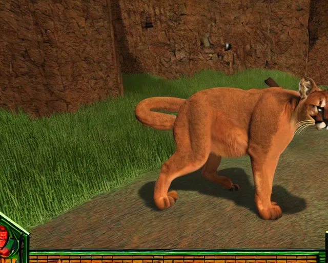 Image similar to mountain lion in DOOM 64 full screen