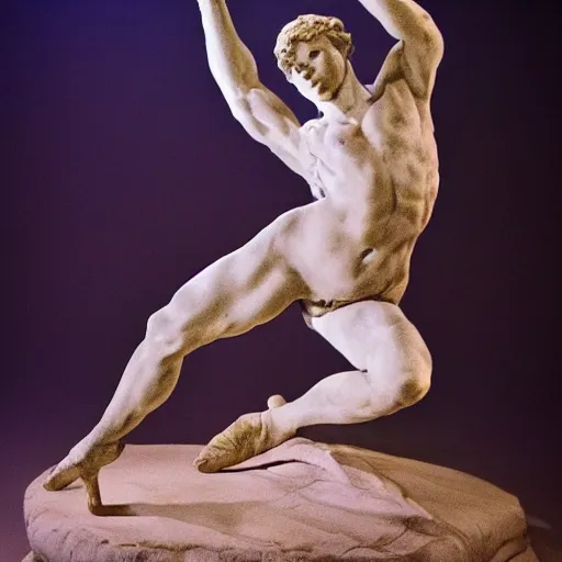 Image similar to a dancer made of wet clay, motion blur, cinematic light, by michelangelo, beautiful dreamy lighting,