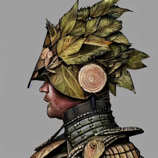 Prompt: 1 9 1 2 wwi wonderful realistic armour made of leaves, thick clouds, 3 5 mm, colorized tintype photo, dystopian environment, intricate, highly detailed, centered headdress, digital painting, artstation, concept, smooth, sharp focus, illustration, artgerm