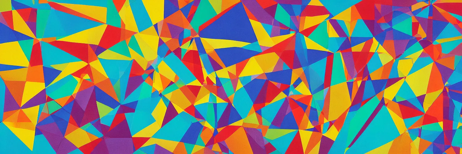 Image similar to abstract landscape, Mural, Hyperprism, Geometric, Polygonal