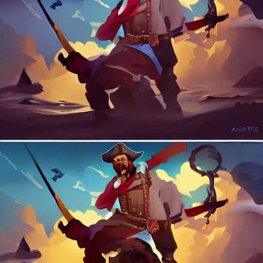 Image similar to painting jack the pirate on sea of thieves game avatar hero smooth face median photoshop filter cutout vector behance hd by jesper ejsing, by rhads, makoto shinkai and lois van baarle, ilya kuvshinov, rossdraws, illustration, art by ilya kuvshinov and gustav klimt