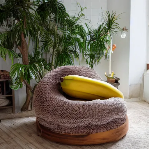 Prompt: a very comfy banana chair