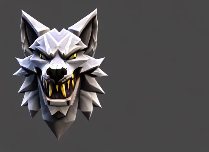 Image similar to wolf head, stylized stl, 3 d render, activision blizzard style, hearthstone style, darksiders style, michael vicente style