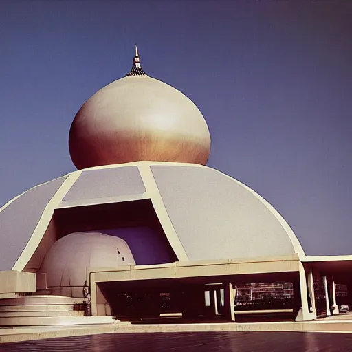 Prompt: futuristic mosque by buckminster fuller and syd mead, intricate contemporary architecture, photo journalism, photography, cinematic, national geographic photoshoot