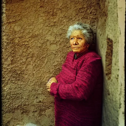 Image similar to photo, tlaquepaque, old woman, portrait, kodak ektachrome 1 2 0,