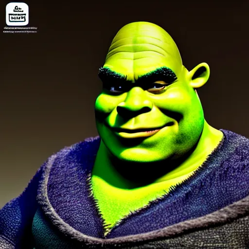 Image similar to shrek as batman, highly detailed, extremely high quality, hd, 4 k, 8 k, canon 3 0 0 mm, professional photographer, 4 0 mp, lifelike, top - rated, award winning, realistic, detailed lighting, detailed shadows, sharp, no blur, edited, corrected, trending