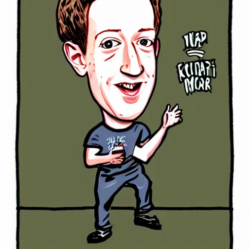 Image similar to caricature of mark zuckerberg