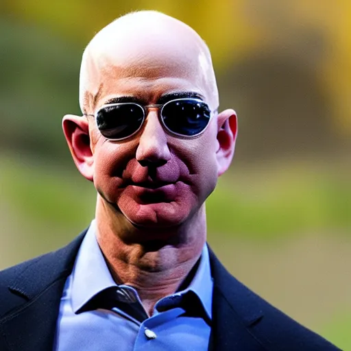 Image similar to jeff bezos with ram horns